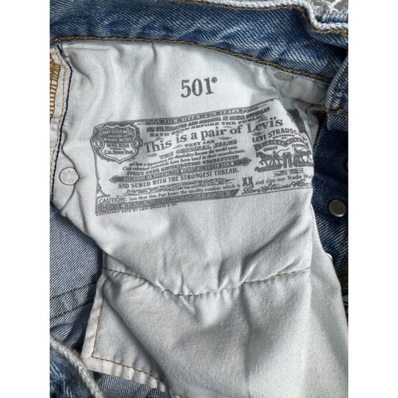 Levis 501 xx Distressed Jeans Womens 26x30 Blue Light Wash Button Fly Denim - Picture 11 of 13